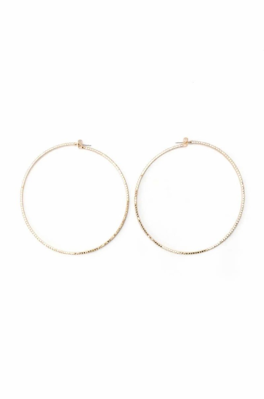 Jewelry * | Sparkle 80Mm Rhinestone Hoops Gold