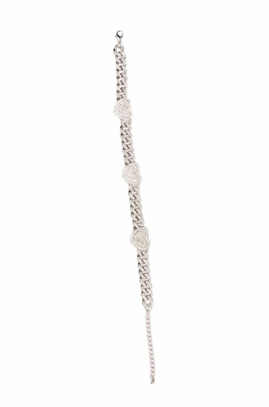 Jewelry * | Lover Girl Rhinestone Chain Choker Silver