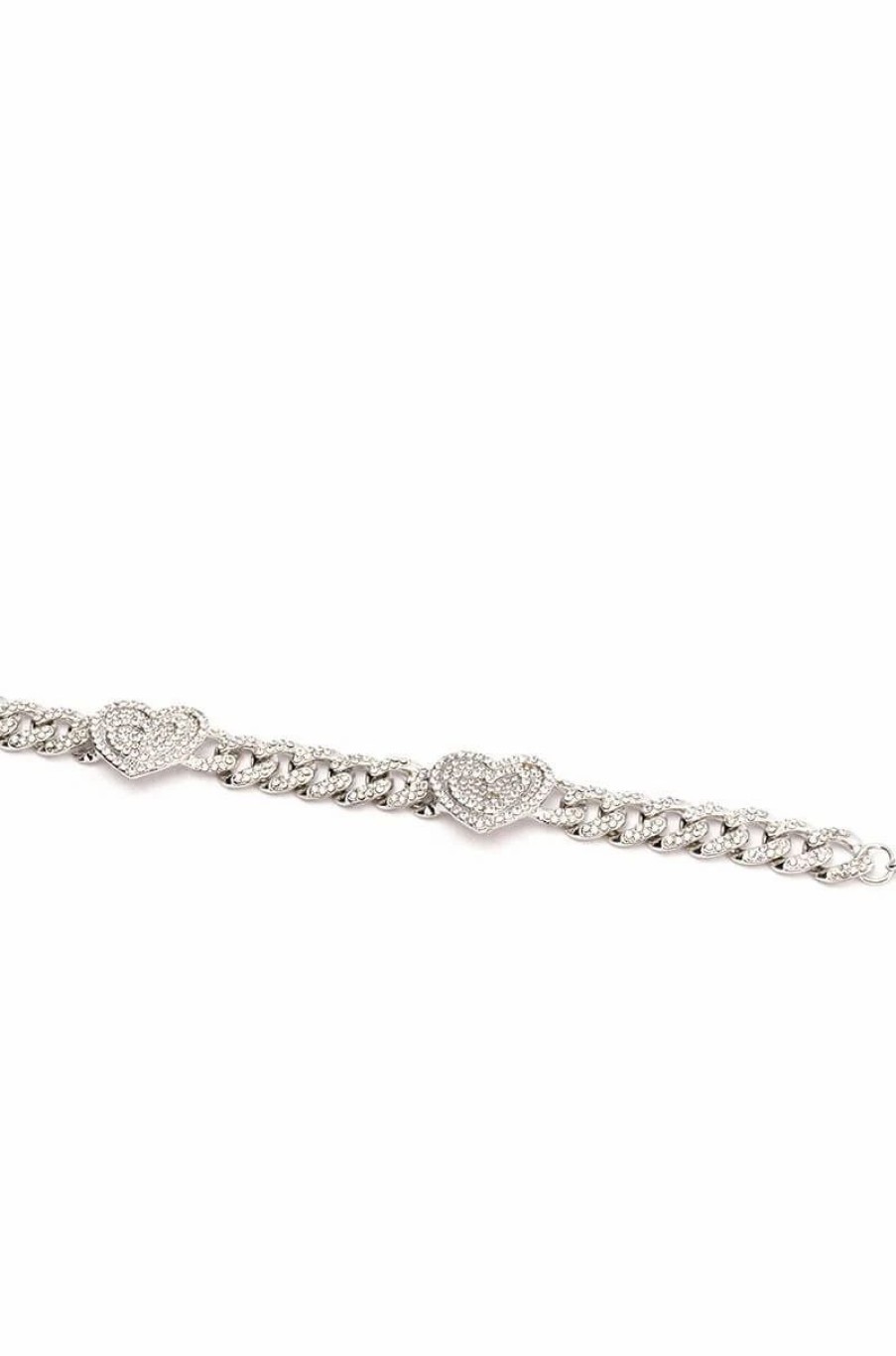 Jewelry * | Lover Girl Rhinestone Chain Choker Silver