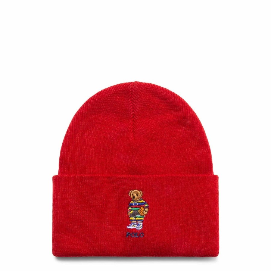 Headwear * | Polo Ralph Lauren Active Bear Beanie Rl2000 Red