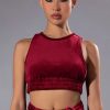 Crop Tops & Bralettes * | Gretchen Cropped Tank Top Dark Red