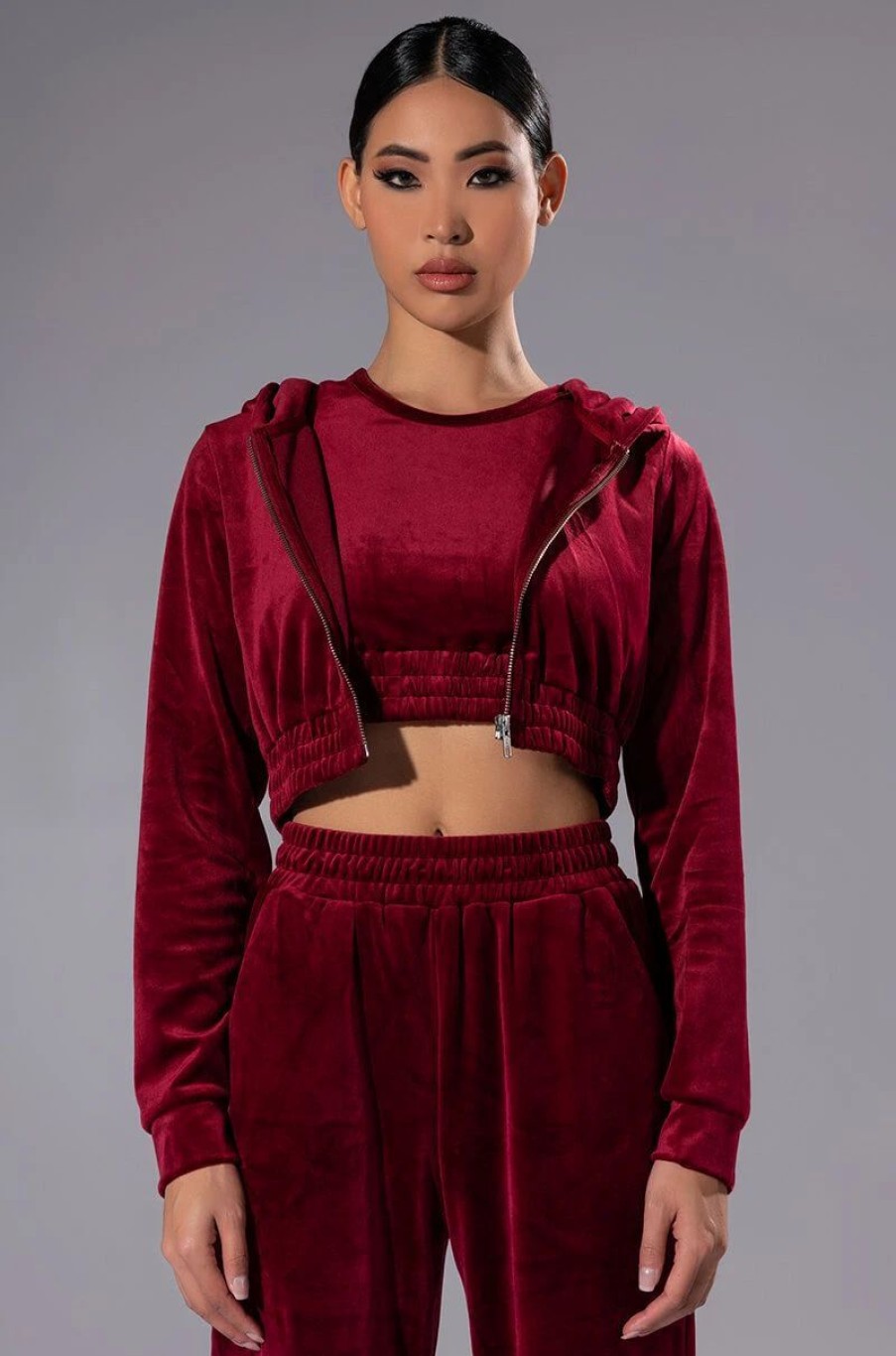 Crop Tops & Bralettes * | Gretchen Cropped Tank Top Dark Red