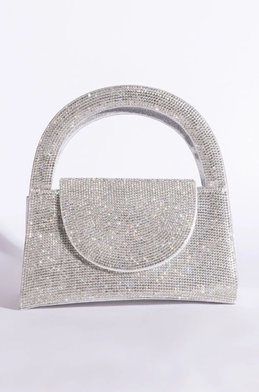 Handbags, Clutches & Wallets * | Saturday Night Fever Rhinestone Bag Silver