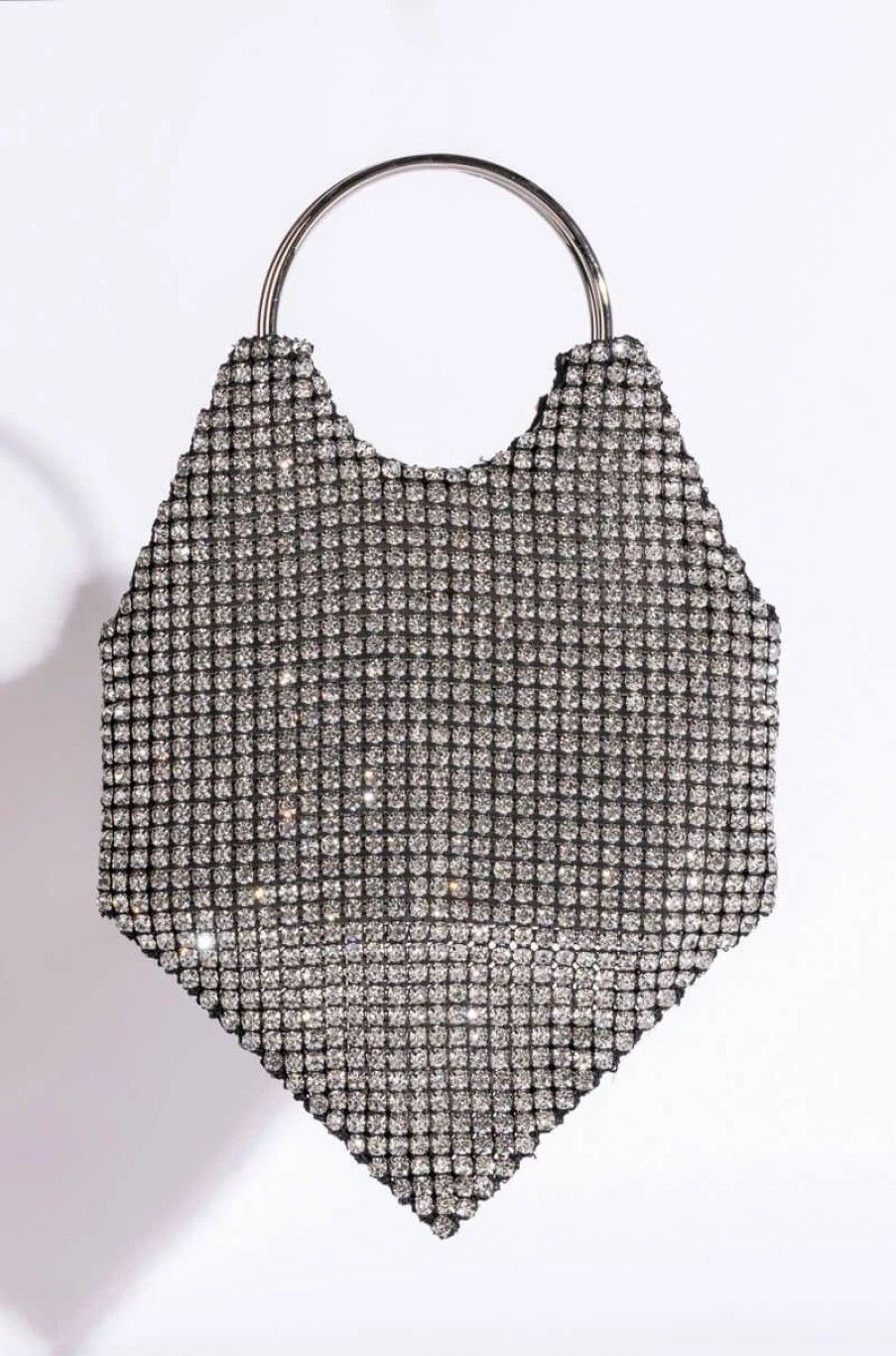 Handbags, Clutches & Wallets * | Dancing In The Street Rhinestone Mini Bag Silver