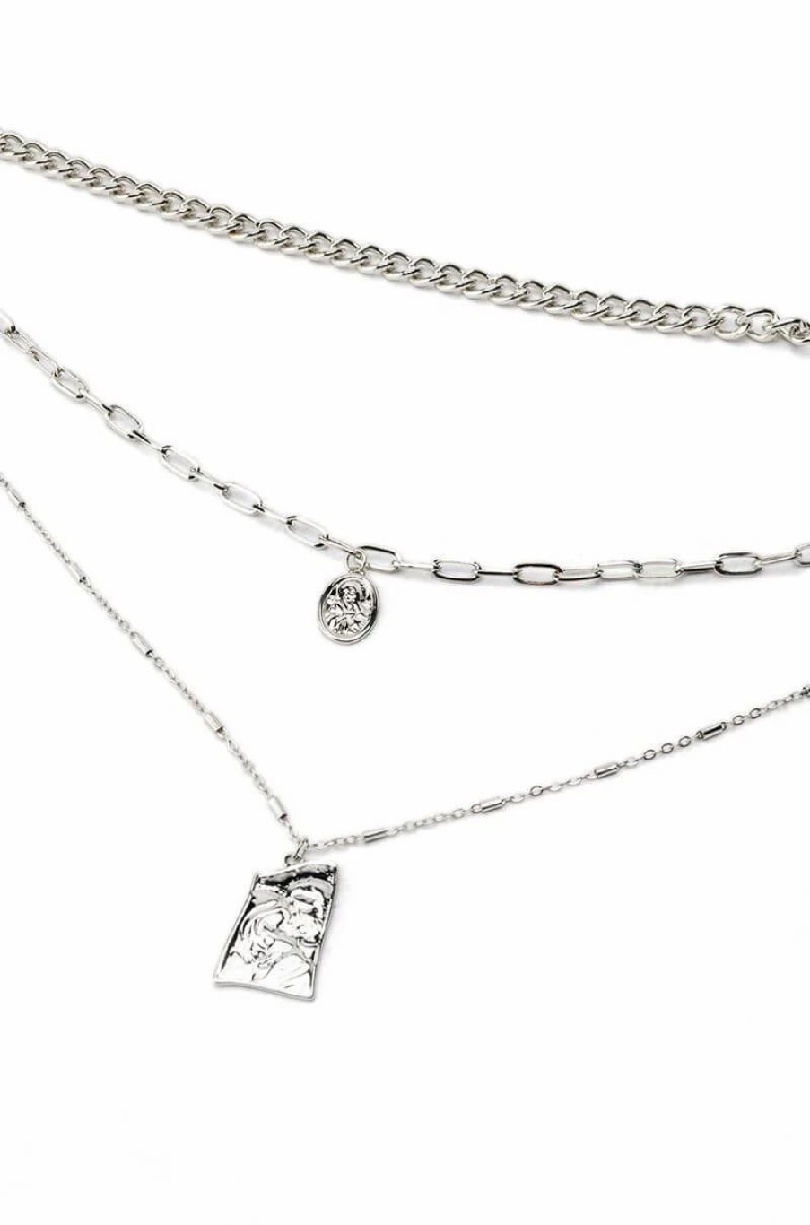 Jewelry * | Put Your Love On Me Necklace Set Silver