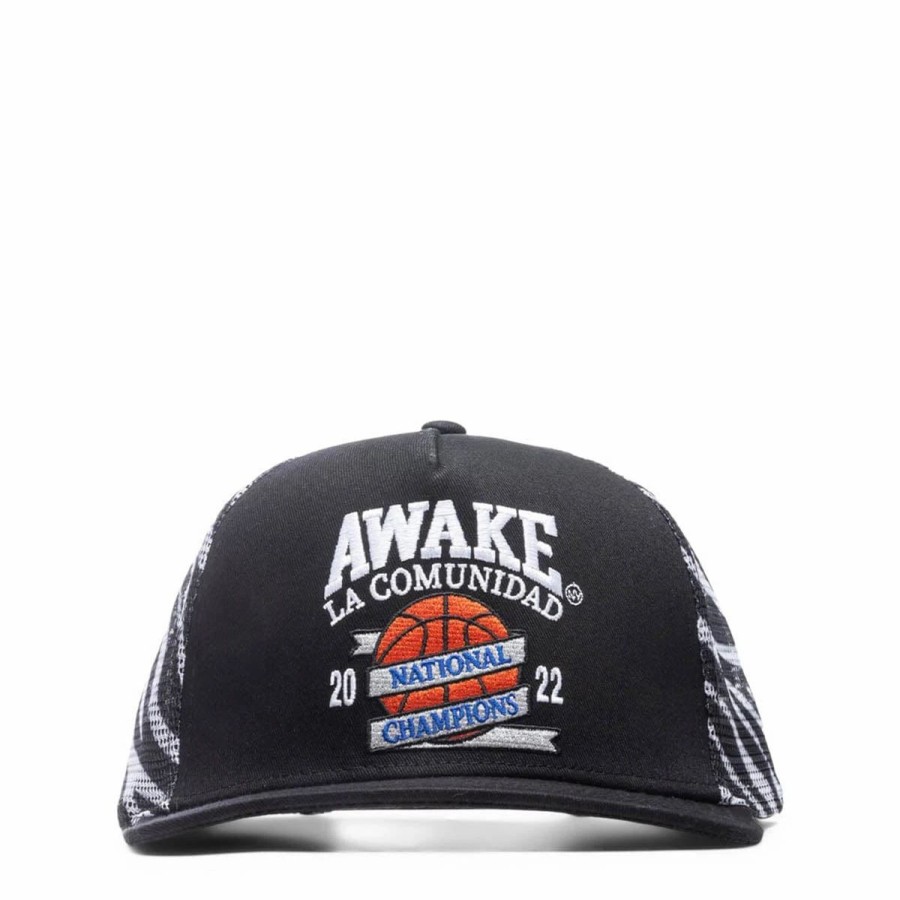 Headwear * | Awake Ny National Champions Trucker Hat Black