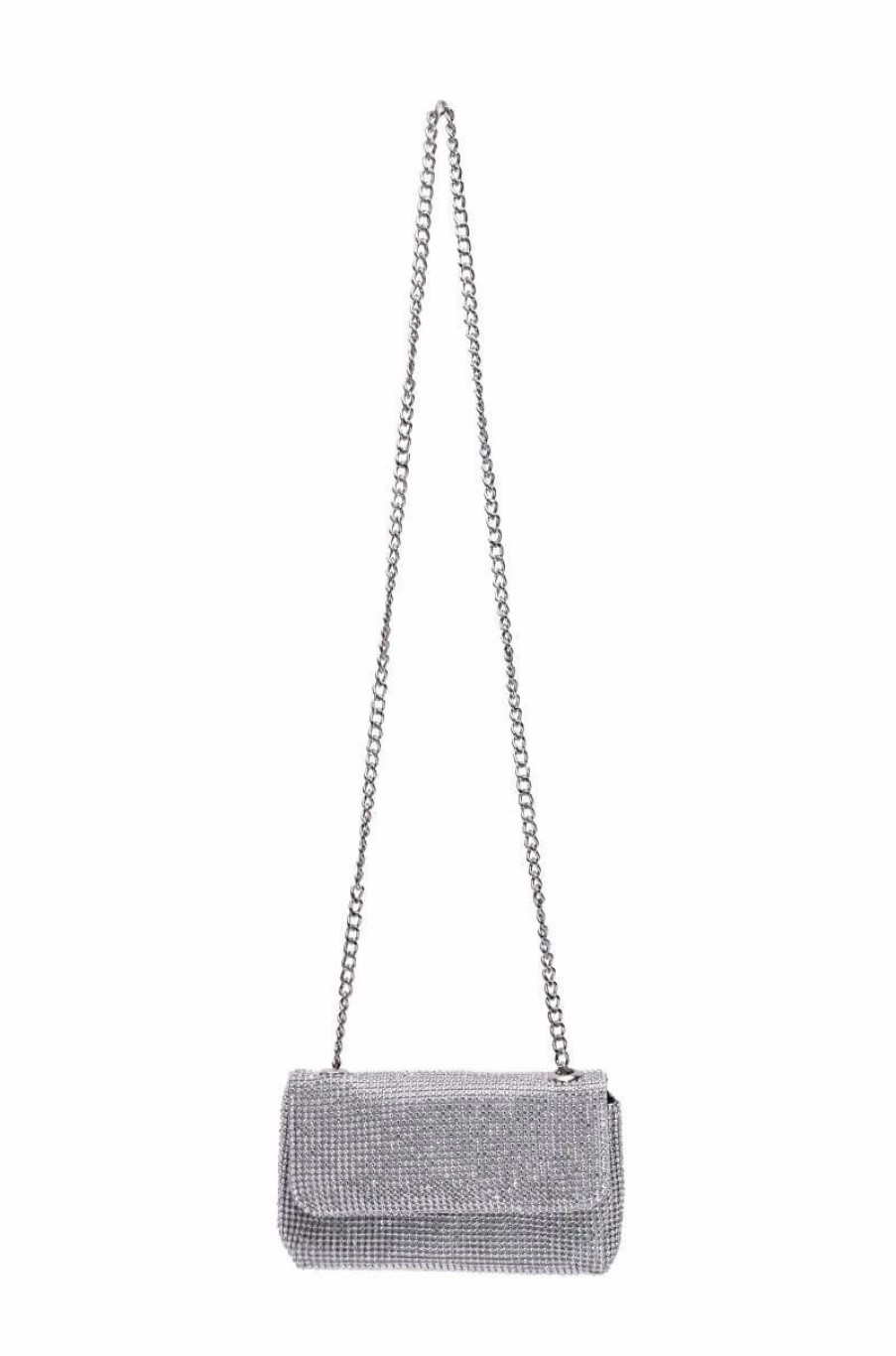 Handbags, Clutches & Wallets * | Checked Out Rhinestone Fanny Pack Silver