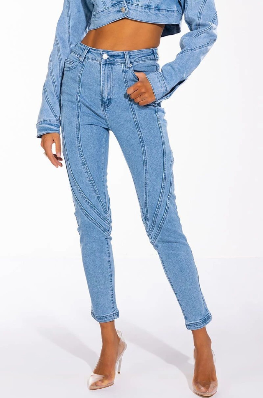 Denim * | Worth It High Waisted Skinny Jeans Light Blue