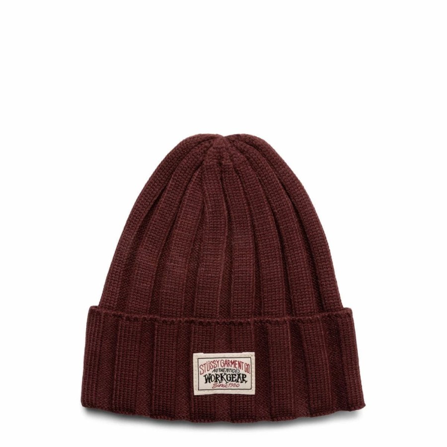 Headwear * | Stussy Workwear Cuff Beanie Brown