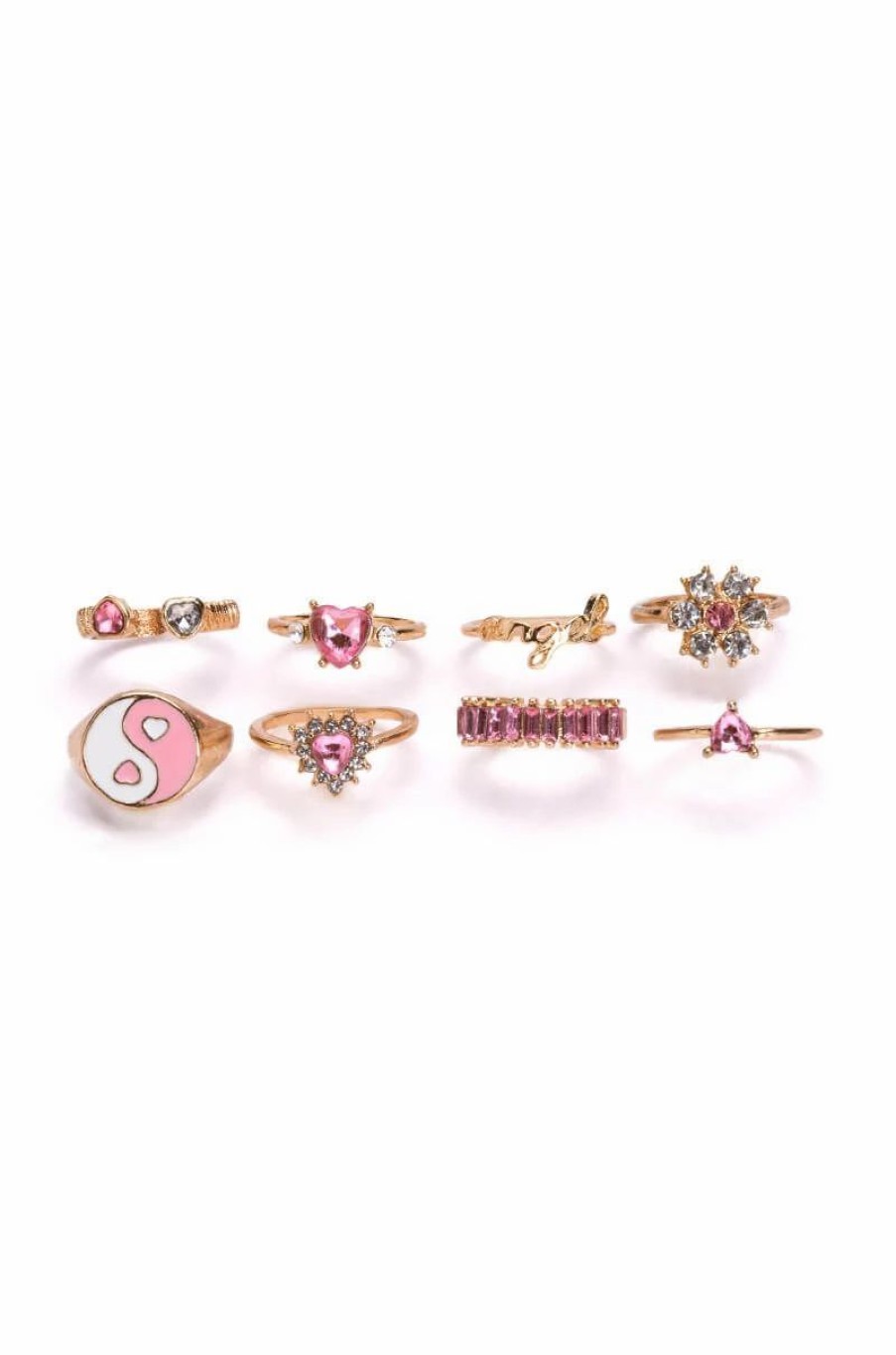 Jewelry * | Whole Lotta Lovin Rhinestone Ring Set Gold Multi