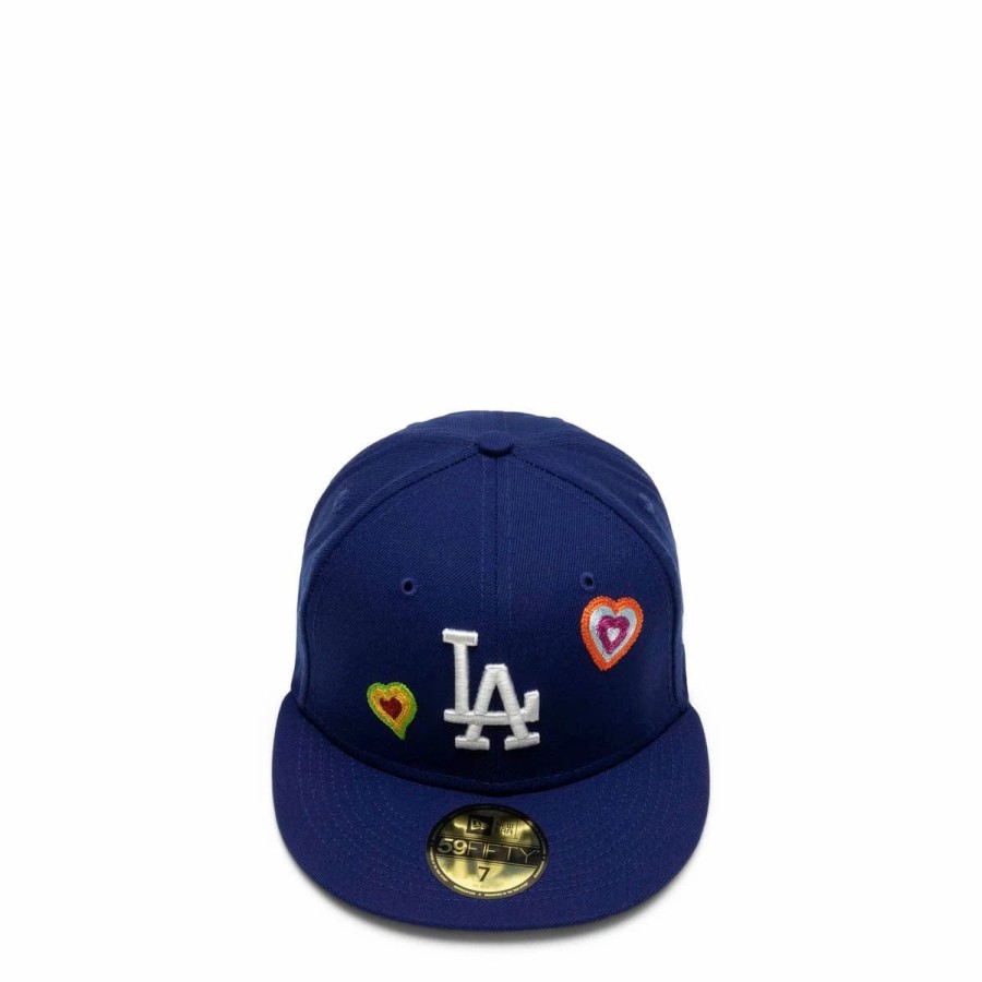 Headwear * | New Era 59Fifty Los Angeles Dodgers Chain Stitch Heart Fitted Cap Blue