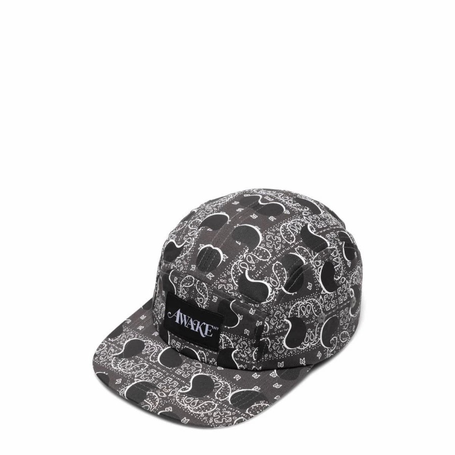 Headwear * | Awake Ny Big Paisley 5 Panel Cap Black