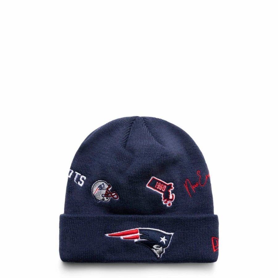 Headwear * | New Era Knit Identity New England Patriots Beanie Navy