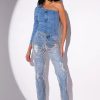 Denim * | Diamonds Are Forever Straight Fit Jeans Light Blue