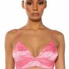 Crop Tops & Bralettes * | Daydream Satin Floral Bralette Pink