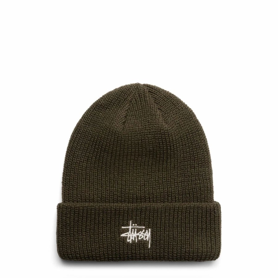 Headwear * | Stussy Basic Cuff Beanie Olive