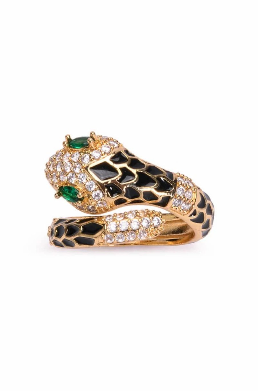 Jewelry * | Secrets Rhinestone Enamel Wrap Ring Gold Multi