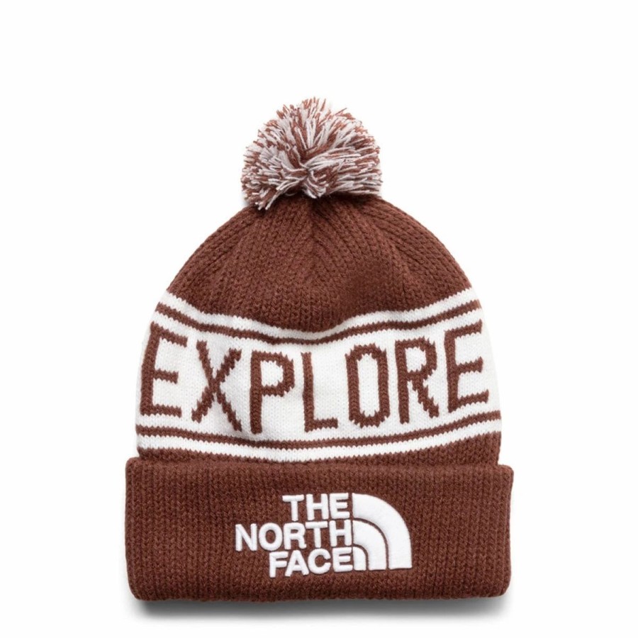 Headwear * | The North Face Retro Tnf Pom Beanie Dark Oak