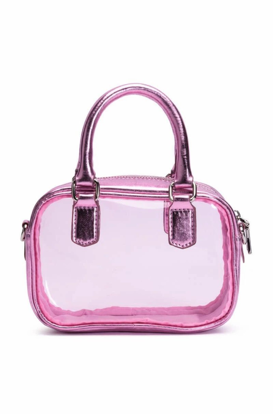 Handbags, Clutches & Wallets * | Right Through Me Pvc Purse Pink