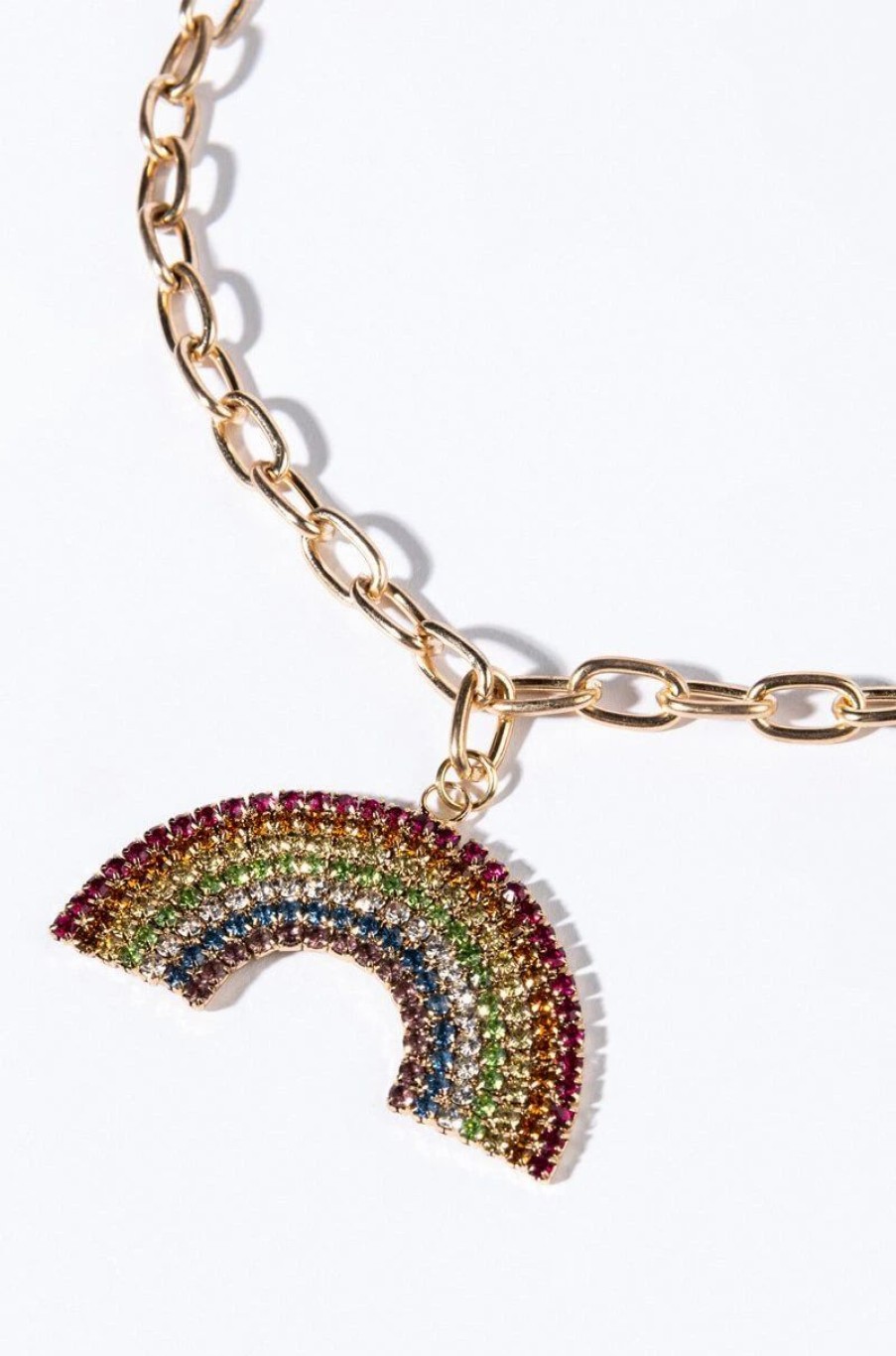 Jewelry * | Love Is Love Rhinestone Chain Rainbow Multi