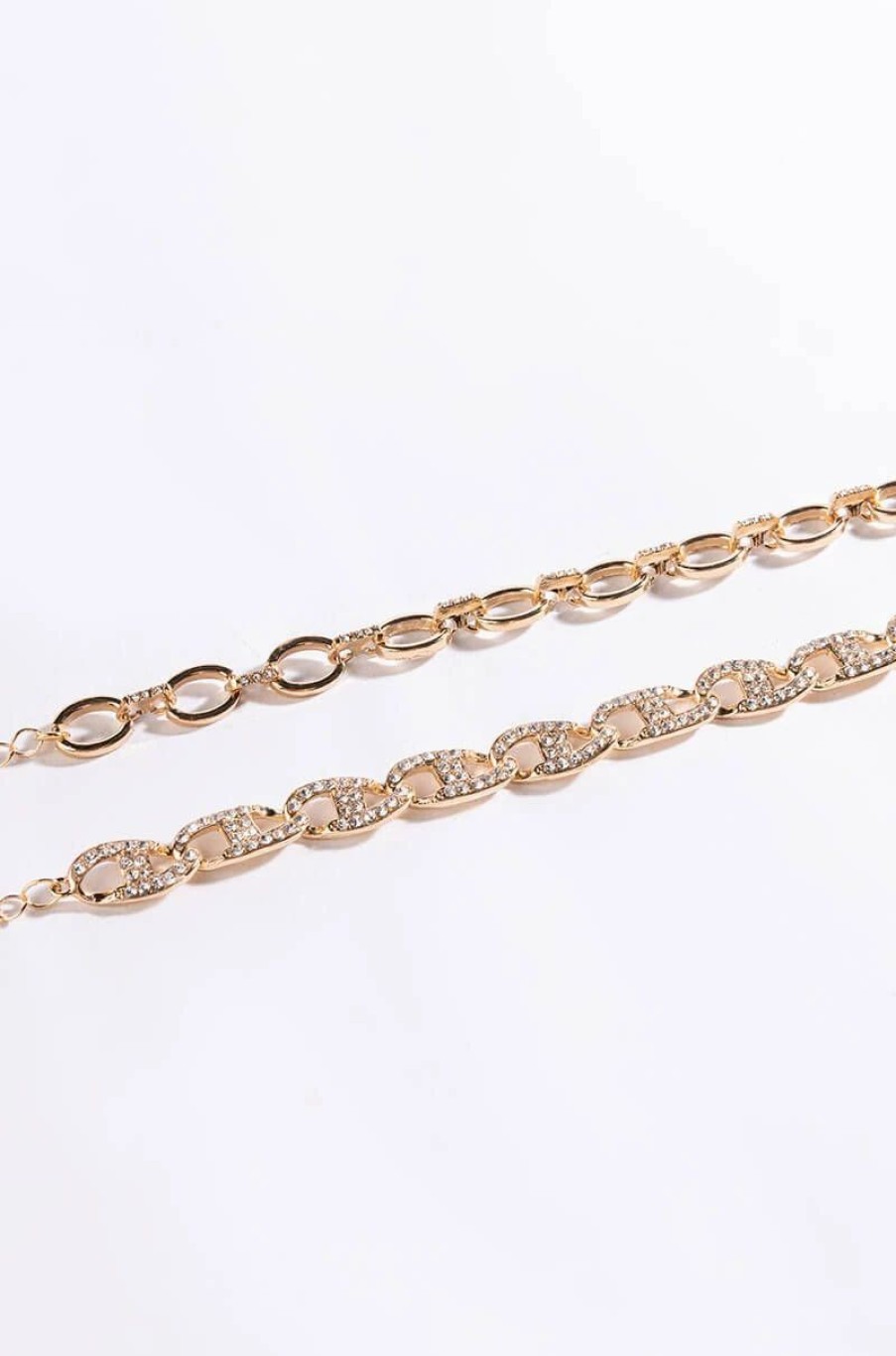 Jewelry * | Ahoy Sailor Rhinestone Chain Bracelet Set Gold