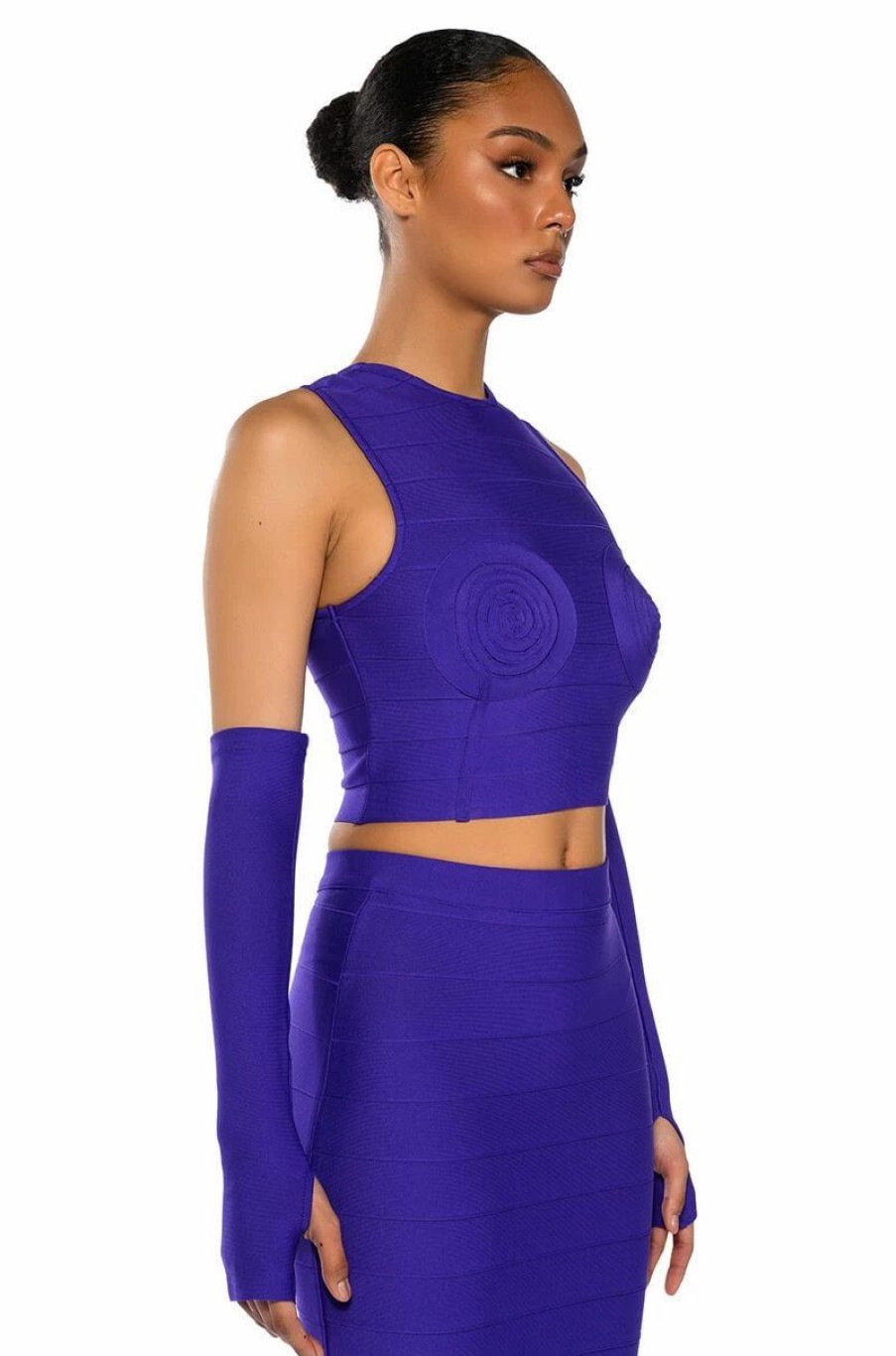 Crop Tops & Bralettes * | Could Only Dream Structured Tank And Midi Skirt Set Purple