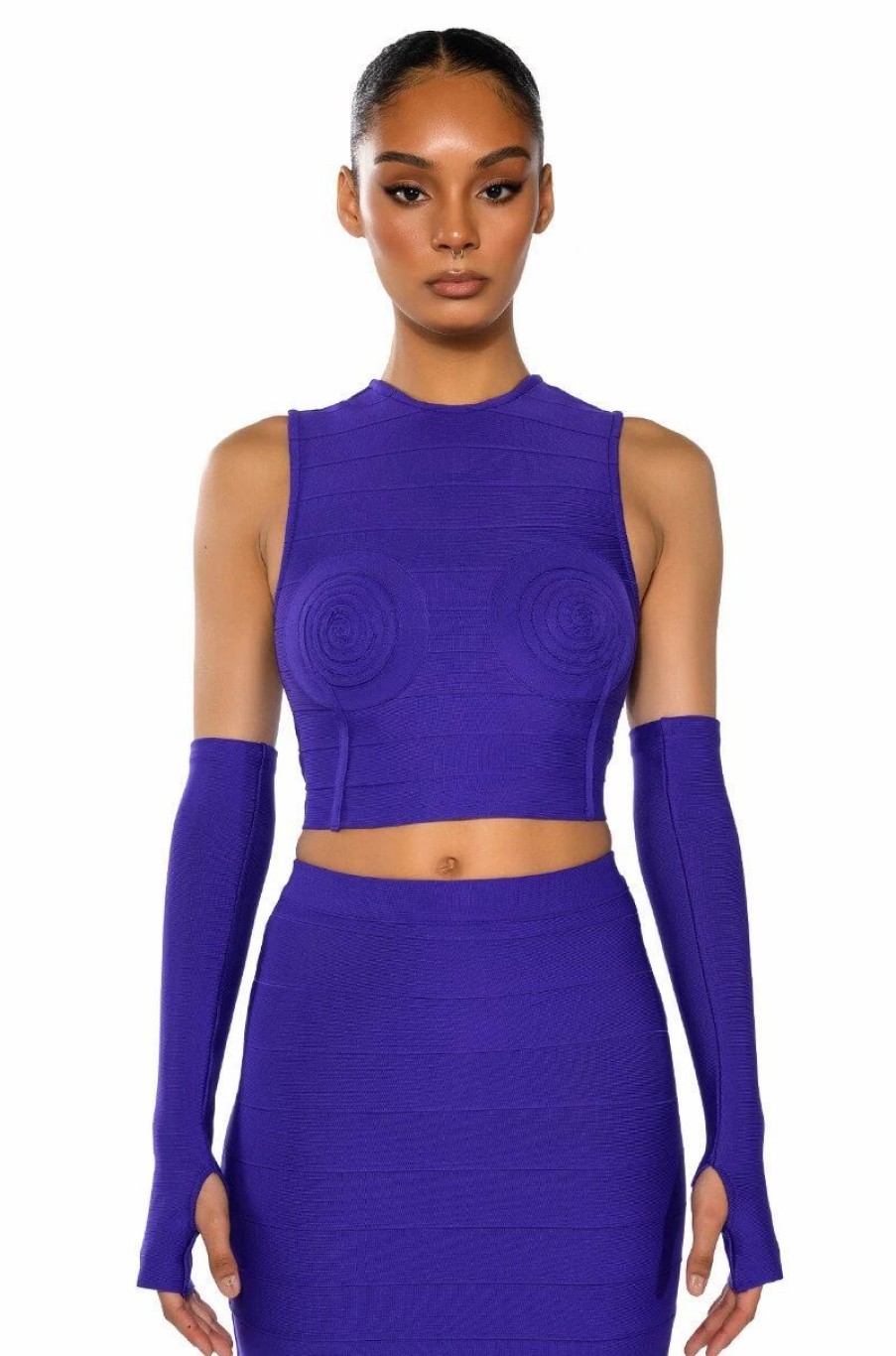 Crop Tops & Bralettes * | Could Only Dream Structured Tank And Midi Skirt Set Purple