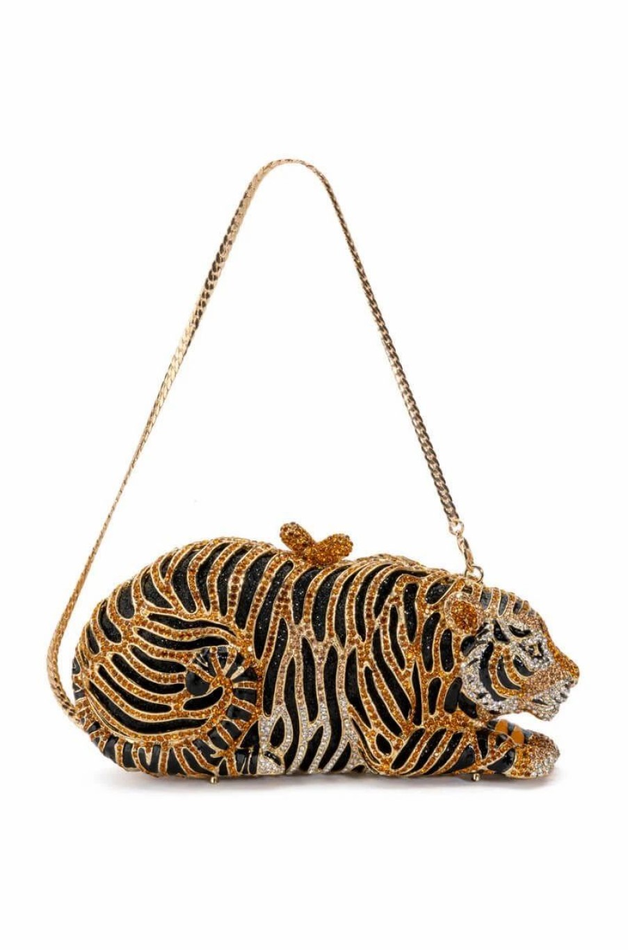 Handbags, Clutches & Wallets * | Eye Of The Tiger Rhinestone Clutch Multi