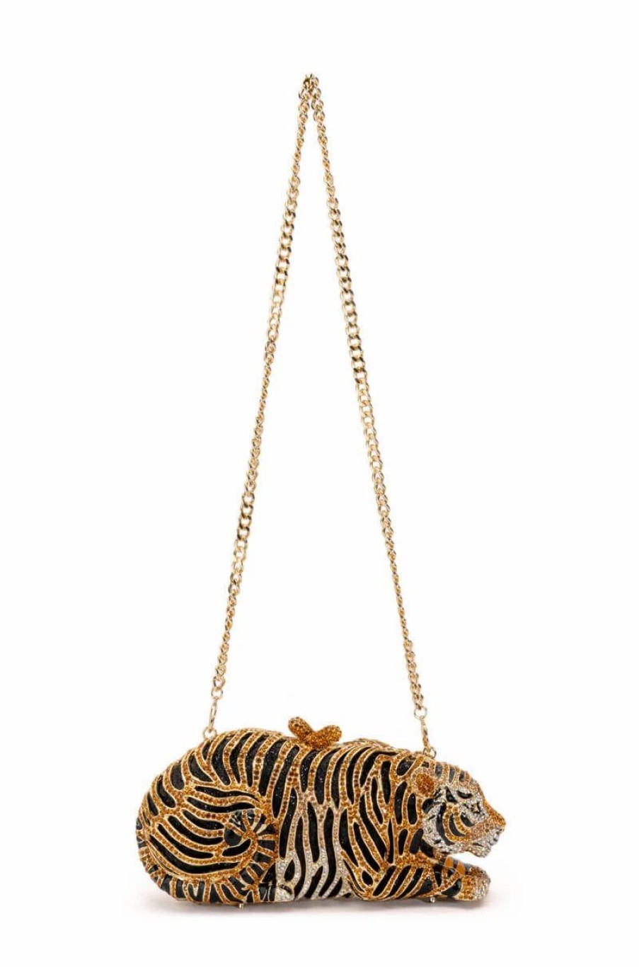 Handbags, Clutches & Wallets * | Eye Of The Tiger Rhinestone Clutch Multi