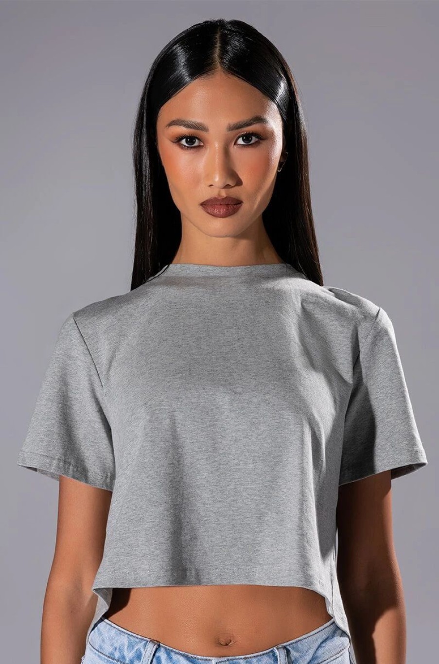 Crop Tops & Bralettes * | Curtain Call Open Back Rhinestone Crew Neck Tshirt