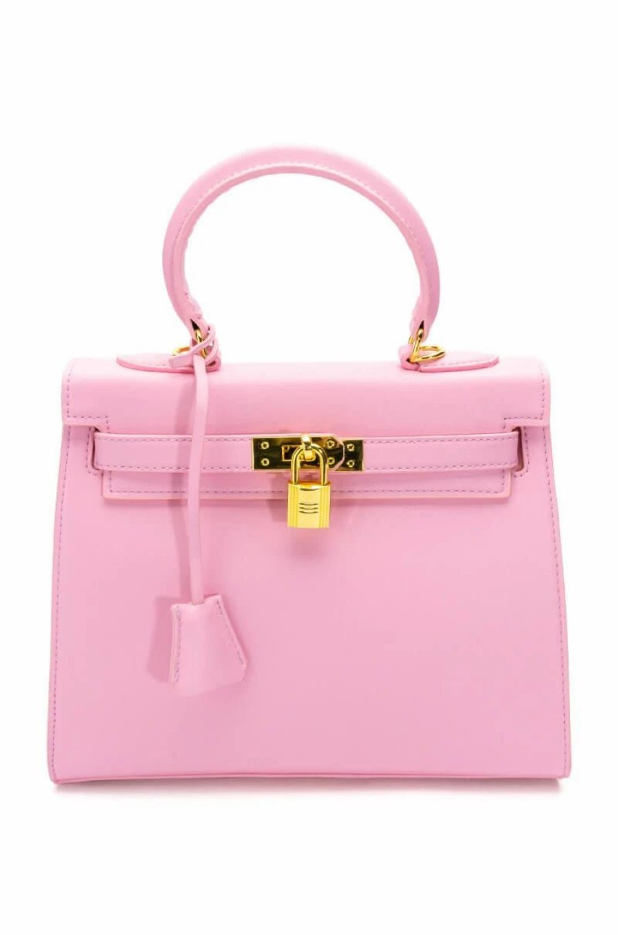 Handbags, Clutches & Wallets * | Work It Pu Leather Bag Light Pink