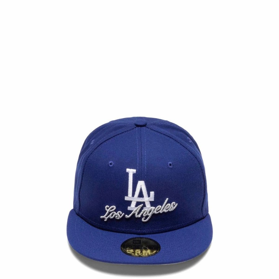 Headwear * | New Era 59Fifty Los Angeles Dodgers Dual Logo Fitted Cap Blue