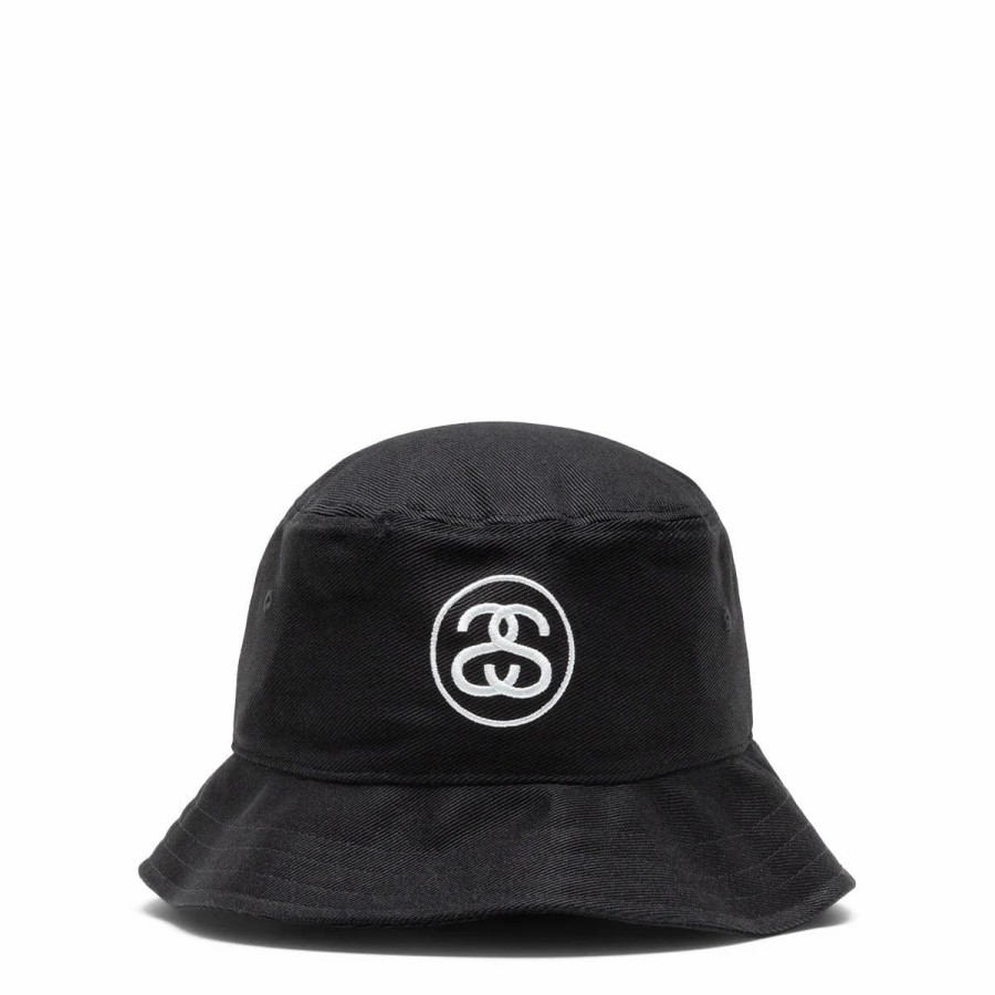 Headwear * | Stussy Ss Link Deep Bucket Hat Black