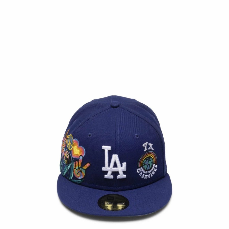 Headwear * | New Era 59Fifty Los Angeles Dodgers Groovy Fitted Cap Blue