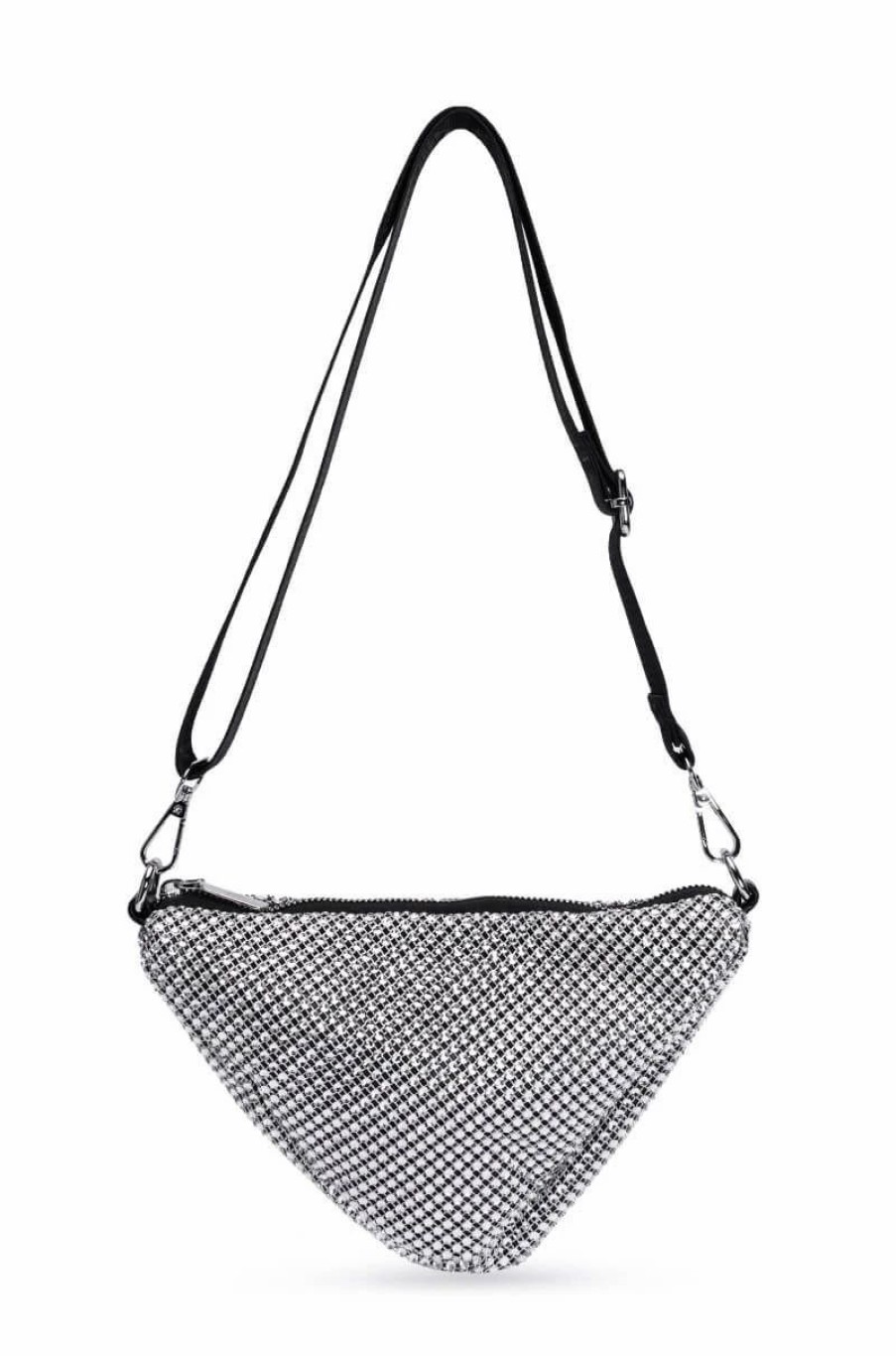 Handbags, Clutches & Wallets * | Pop Out Rhinestone Crossbody Bag Black Silver