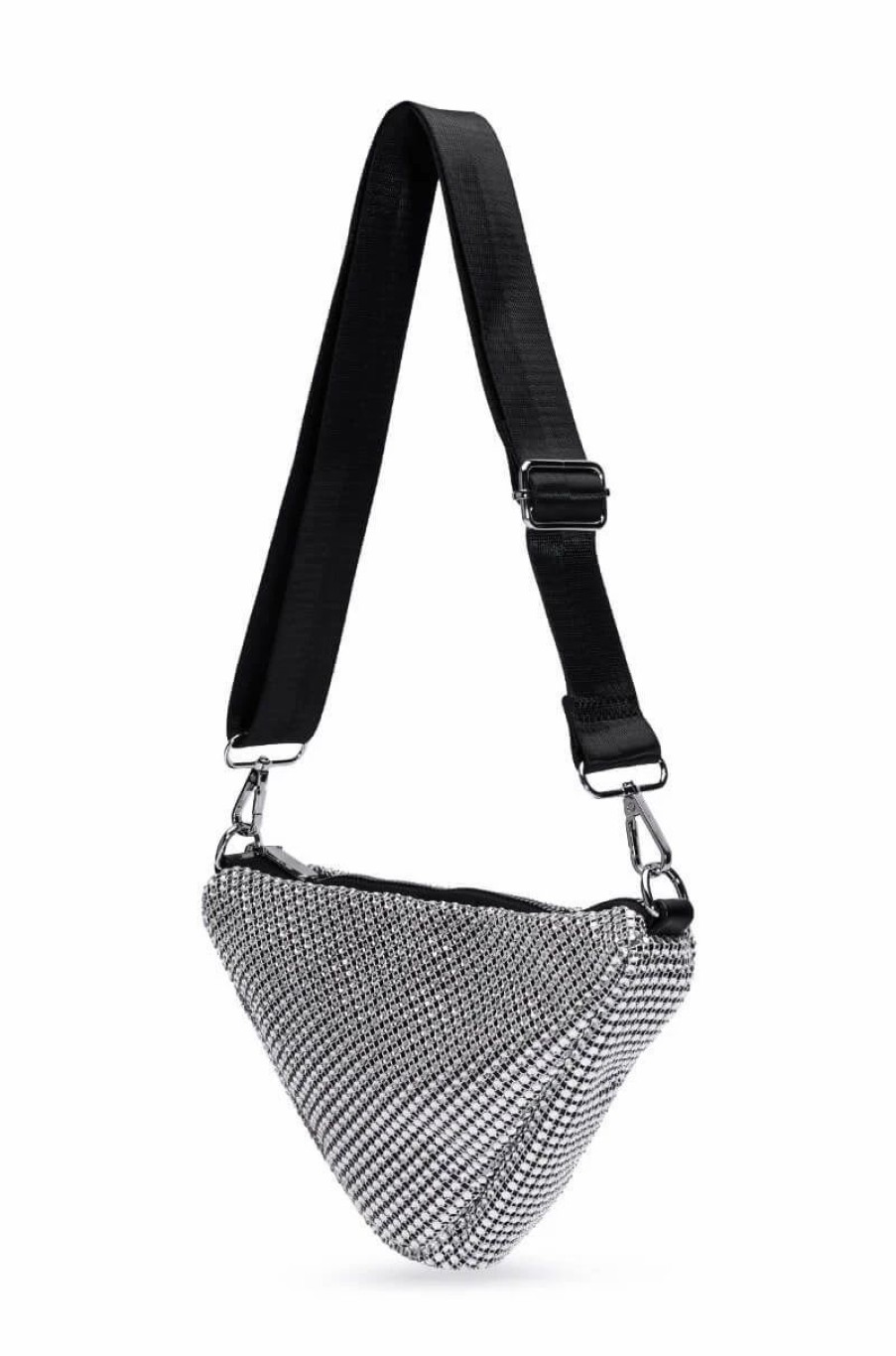 Handbags, Clutches & Wallets * | Pop Out Rhinestone Crossbody Bag Black Silver