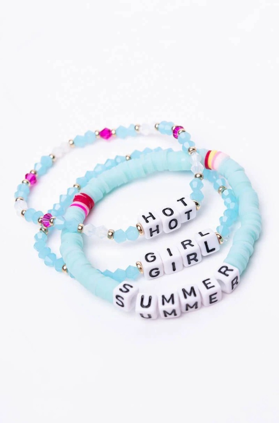 Jewelry * | Hot Girl Summer Beaded Bracelet Blue Multi