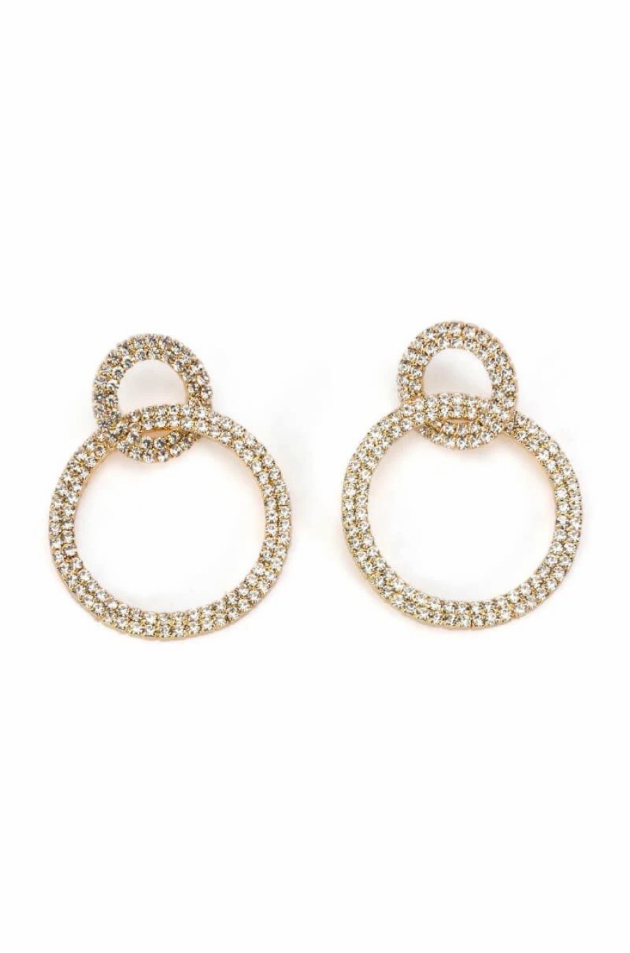 Jewelry * | Scene Stealer Rhinestone Earrings Gold