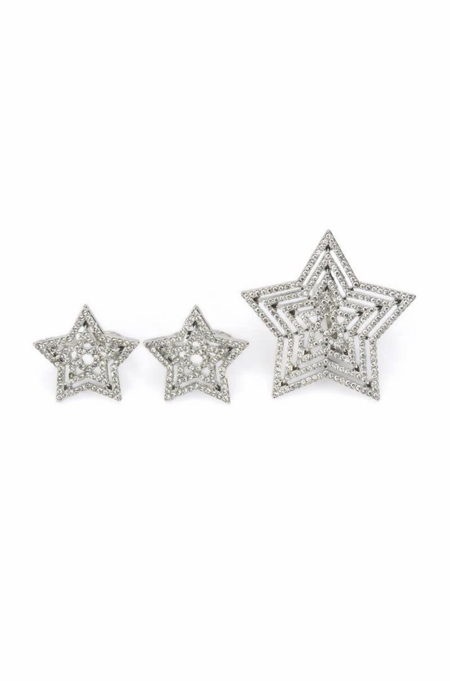 Jewelry * | North Star Rhinestone Ring Set Silver