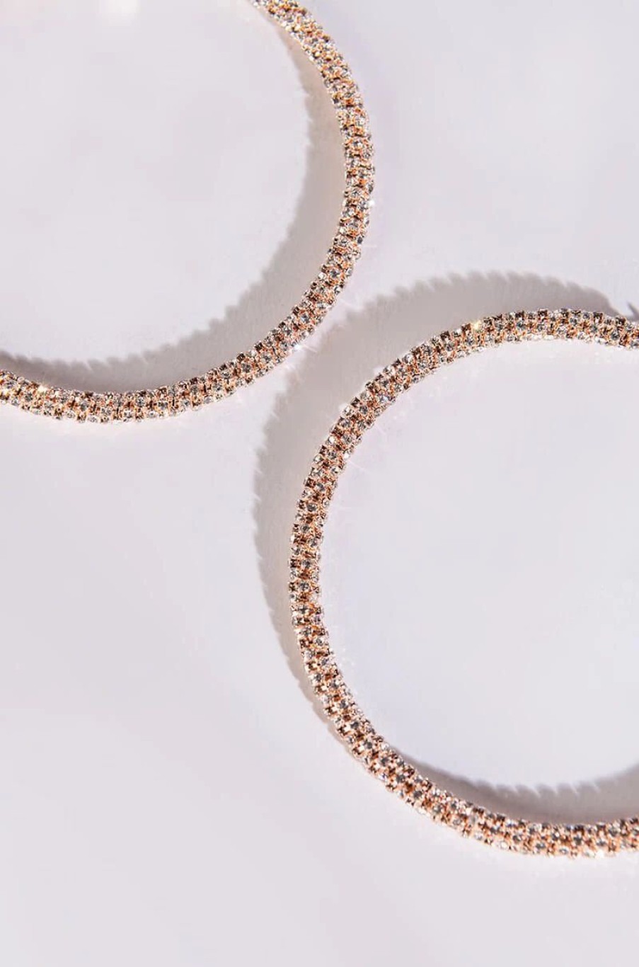 Jewelry * | Clusters 80Mm Rhinestone Hoops Rose Gold