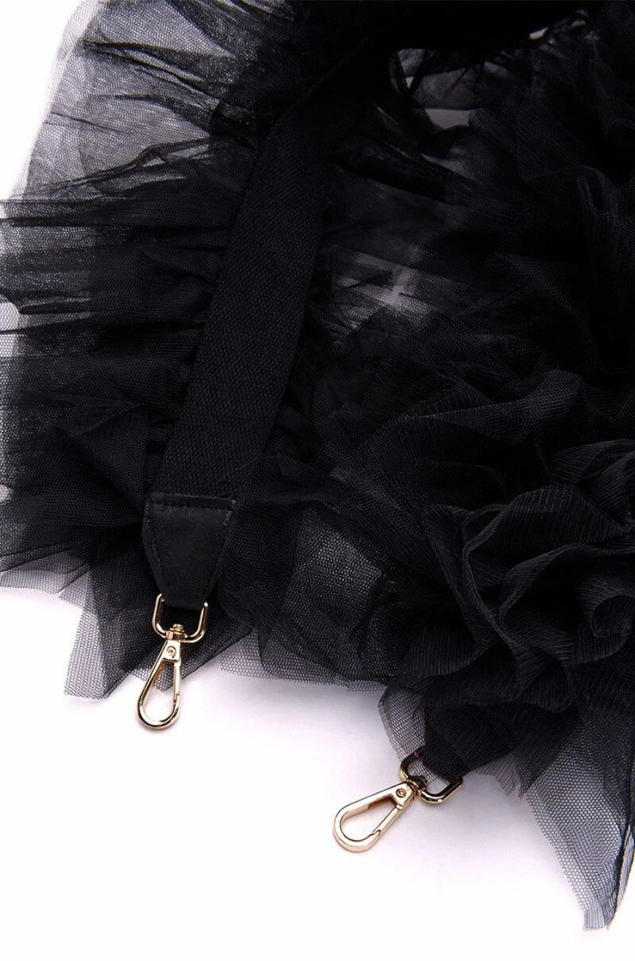 Handbags, Clutches & Wallets * | No Pictures Please Tulle Purse Strap Black