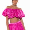 Crop Tops & Bralettes * | Dress Like Royalty Volume Crop Top Pink