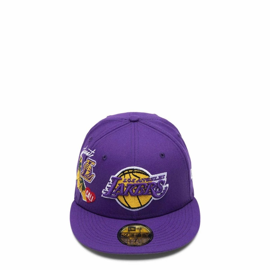 Headwear * | New Era 59Fifty Los Angeles Lakers City Clusters Fitted Cap Purple