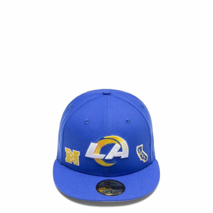 Headwear * | New Era 59Fifty Los Angeles Rams Identity Fitted Cap Royal Blue/Blue