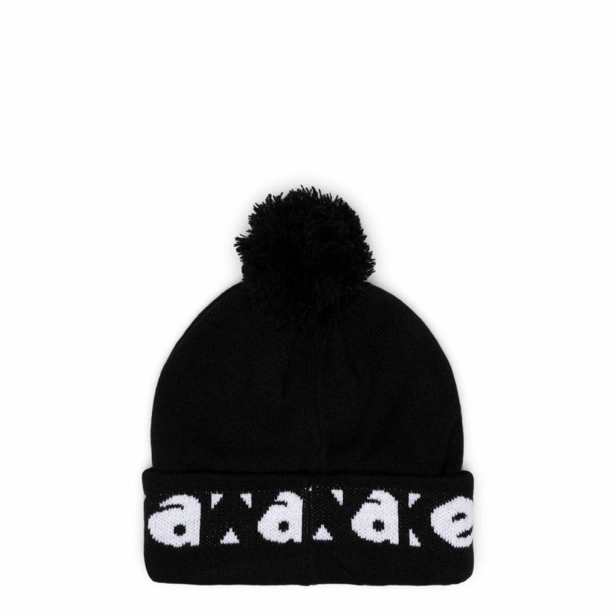 Headwear * | Awake Ny Block Out Logo Beanie Black