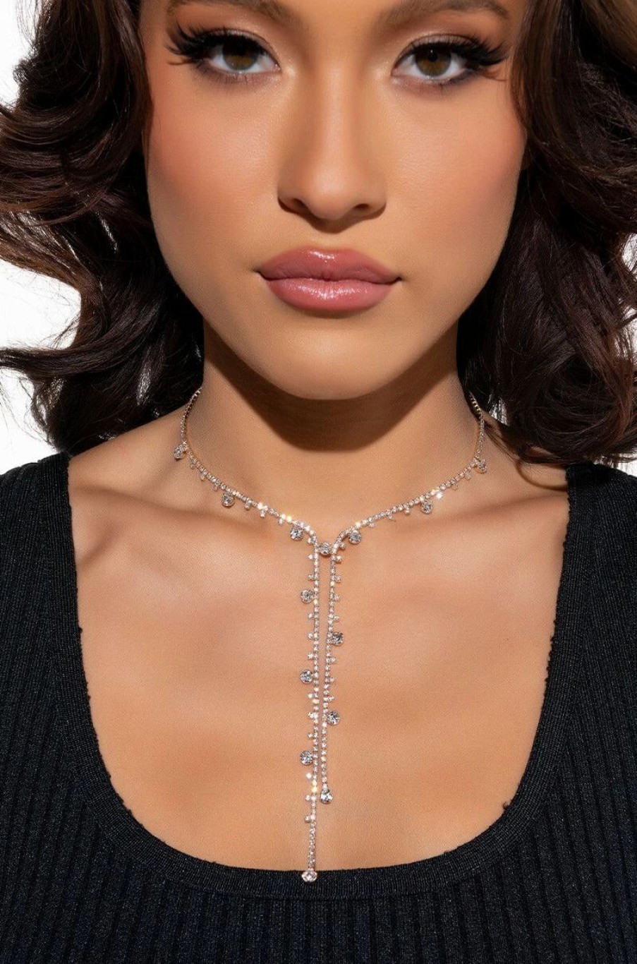 Jewelry * | New To You Rhinestone Necklace Gold