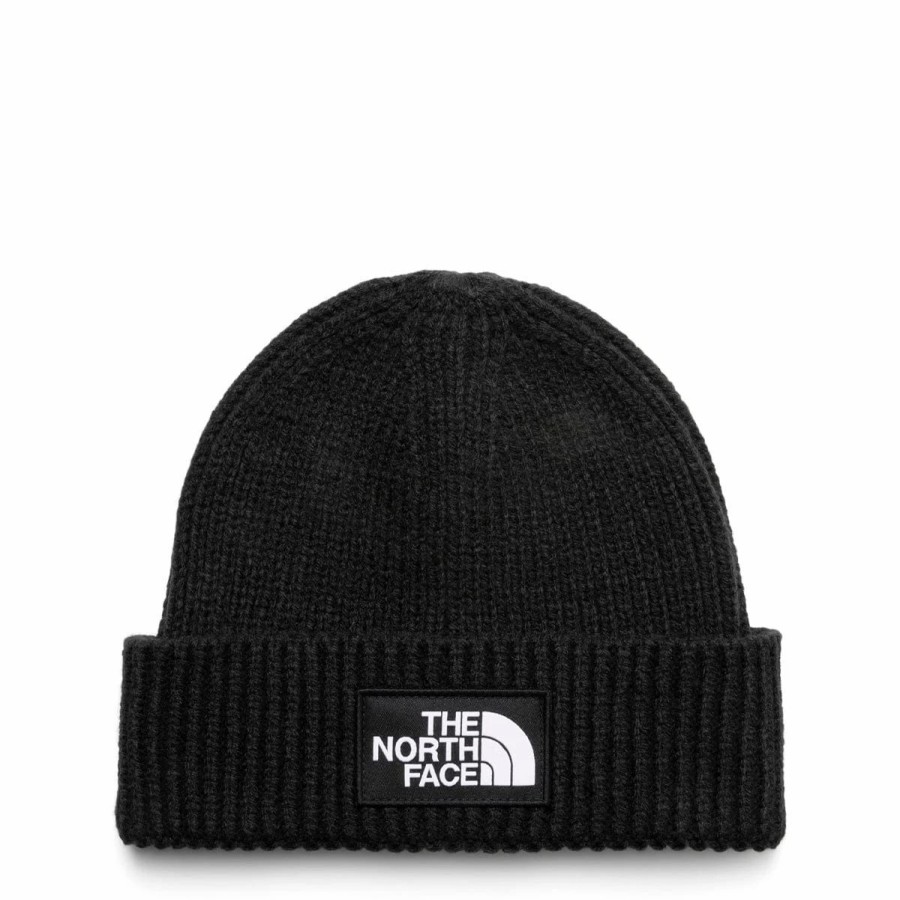 Headwear * | The North Face Tnf Logo Box Cuffed Beanie Tnf Black