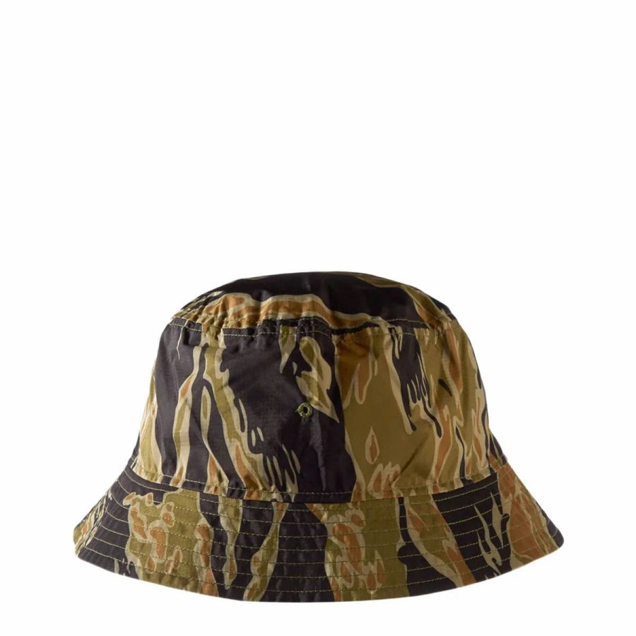 Headwear * | Maharishi Camo Tech Reversible Bucket Hat Mint Gold Tigerstripe/Olive