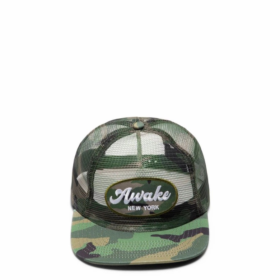 Headwear * | Awake Ny Logo Patch Mesh Trucker Hat Camo