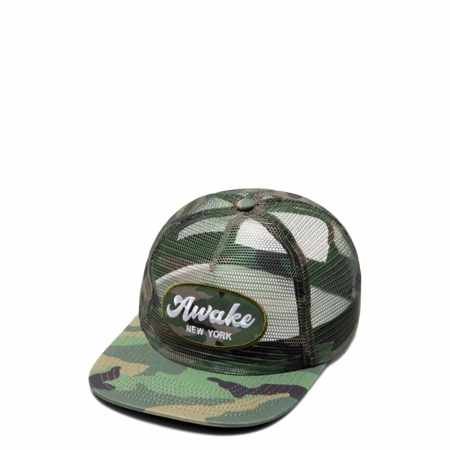 Headwear * | Awake Ny Logo Patch Mesh Trucker Hat Camo